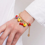 Bracciale in Metallo con limoni, ciliegie, fragole e margherite
