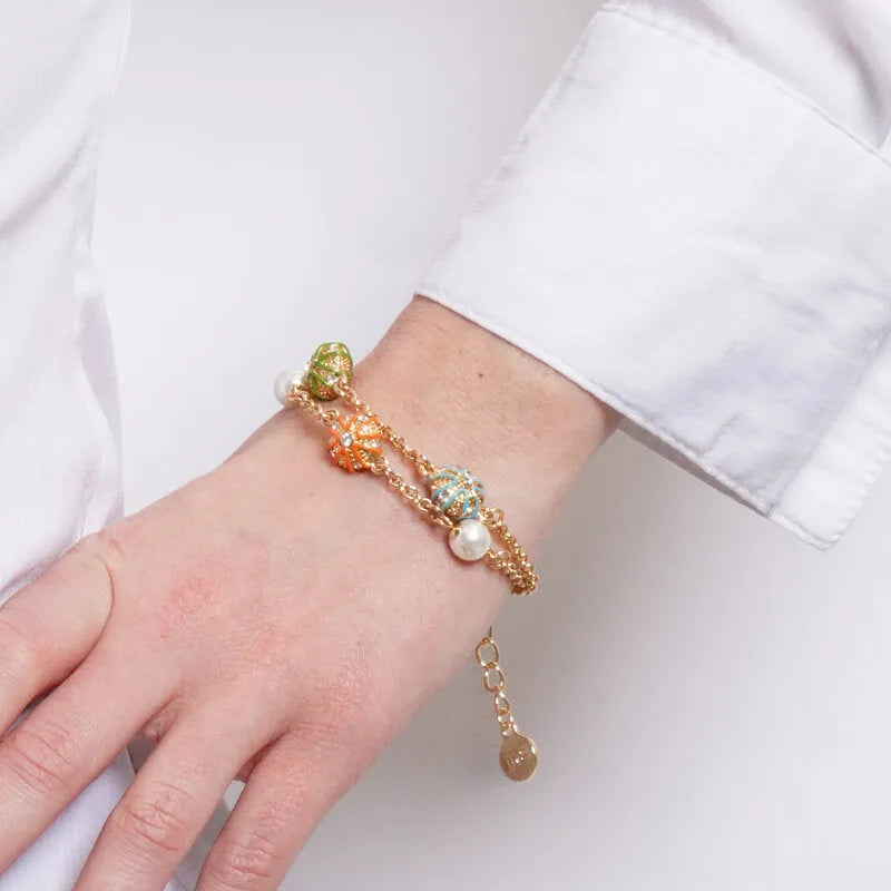 Bracciale in Metallo multifilo con ricci verde SICILY - gioiello BySimon
