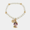 Bracciale in Metallo elastico con sfere bianche