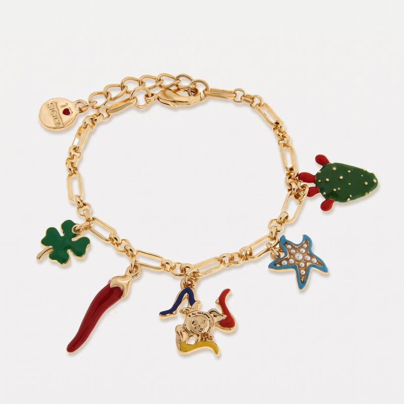 Bracciale in Metallo con ciondoli fico d'india SICILY - gioiello BySimon