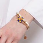 Bracciale in Metallo multiflo con sfere bianche SICILY - gioiello BySimon