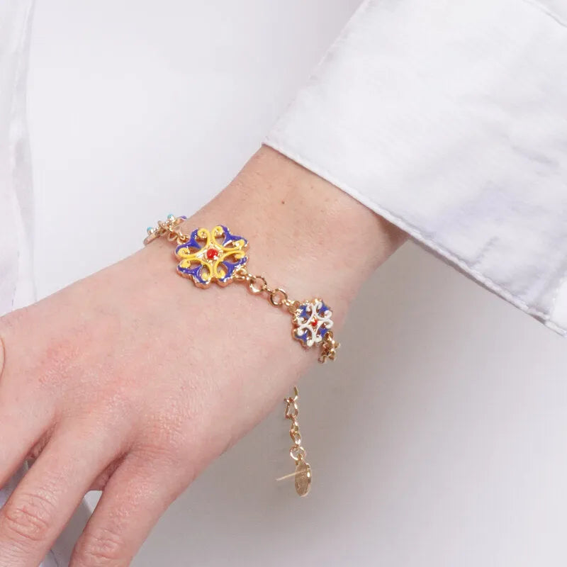 Bracciale in Metallo con maioliche siciliane SICILY - gioiello BySimon