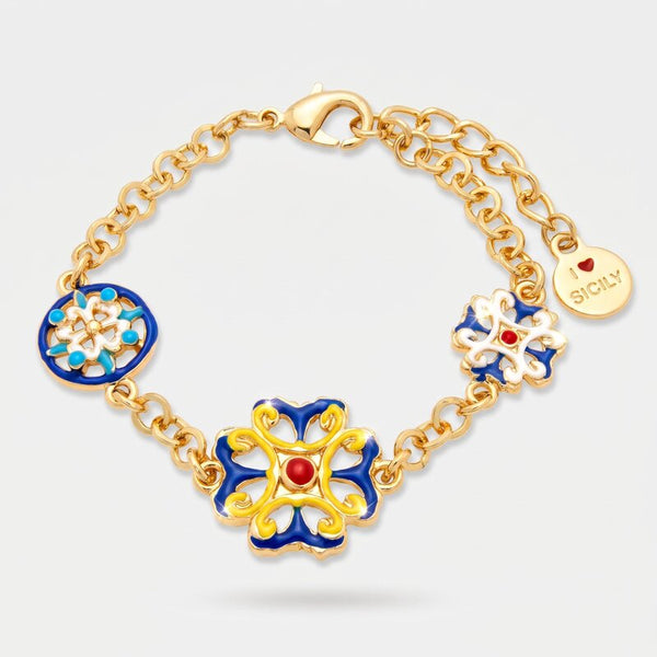 Bracciale in Metallo con maioliche siciliane SICILY - gioiello BySimon