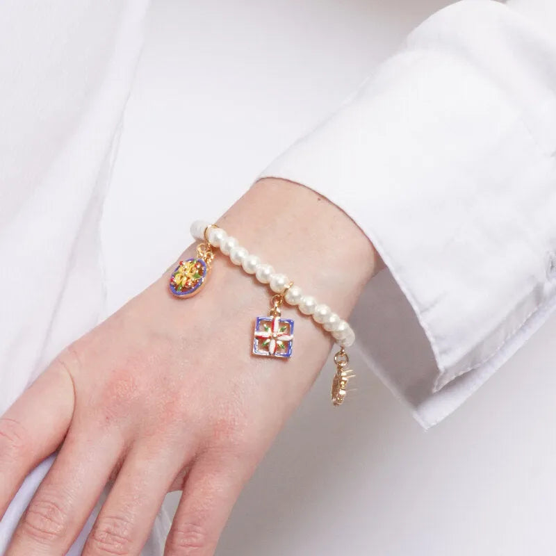 Bracciale in Metallo elastico con ciondoli SICILY - gioiello BySimon