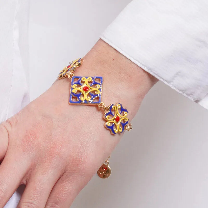 Bracciale in Metallo con ciondoli ispirati alle maioliche SICILY - gioiello BySimon