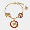 Bracciale in Metallo con ciondoli maioliche siciliane