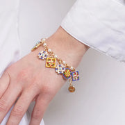 Bracciale in Metallo con ciondoli pendenti maioliche siciliane