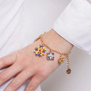 Bracciale in Metallo con ciondoli maioliche siciliane smaltate