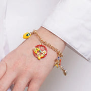 Bracciale in Metallo ruota rossa con limoni