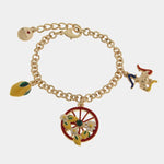 Bracciale in Metallo ruota rossa con limoni SICILY - gioiello BySimon