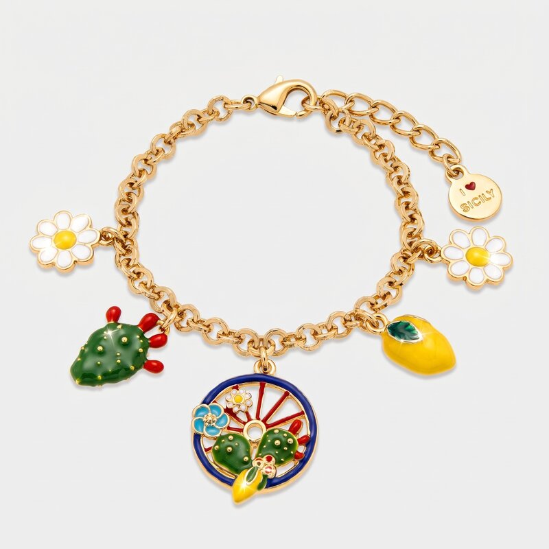 Bracciale in Metallo con ciondoli ispirati alla sicilia SICILY - gioiello BySimon