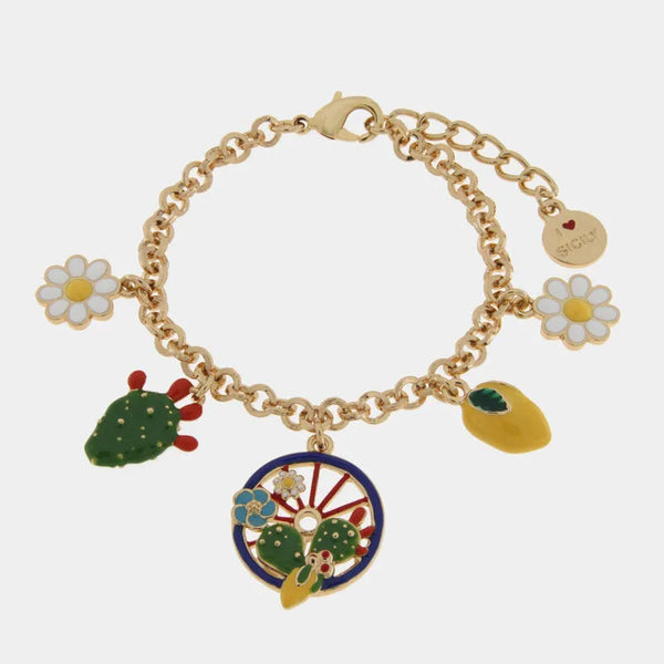 Bracciale in Metallo con ciondoli ispirati alla sicilia SICILY - gioiello BySimon