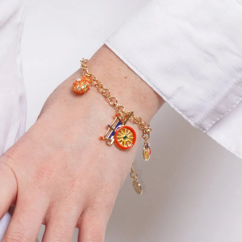 Bracciale in Metallo con ciondoli carretto siciliano SICILY - gioiello BySimon