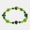 Bracciale in Metallo elastico con Murano Stone pietre verdi