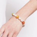 Bracciale in Metallo elastico con Murano Stone con pietre bianche e colorate AMOVENEZIA - gioiello BySimon