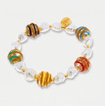 Bracciale in Metallo elastico con Murano Stone con pietre bianche e colorate AMOVENEZIA - gioiello BySimon