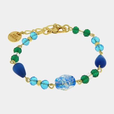 Bracciale in Metallo con pietre verdi e blu AMOVENEZIA - gioiello BySimon