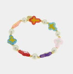 Bracciale in Metallo elastico con pietre bianche e croci colorate AMOVENEZIA - gioiello BySimon