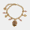 Bracciale in Metallo cerchi rosa sfere rosa