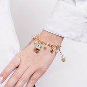 Bracciale in Metallo cerchi azzurri sfere azzurre
