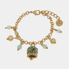 Bracciale in Metallo cerchi azzurri sfere azzurre