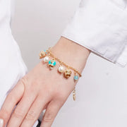Bracciale in Metallo campanella azzurra con cuore