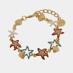Bracciale in Metallo con stelle marine smaltate e conchiglie BYS - gioiello BySimon