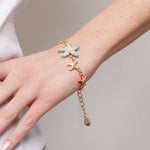 Bracciale in Metallo con stelle marine smaltate e pietre bianche BYS - gioiello BySimon