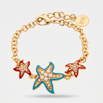 Bracciale in Metallo con stelle marine smaltate e pietre BYS - gioiello BySimon