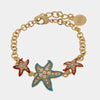 Bracciale in Metallo con stelle marine smaltate e pietre