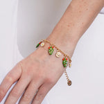Bracciale in Metallo fico d'india con perline e margherite