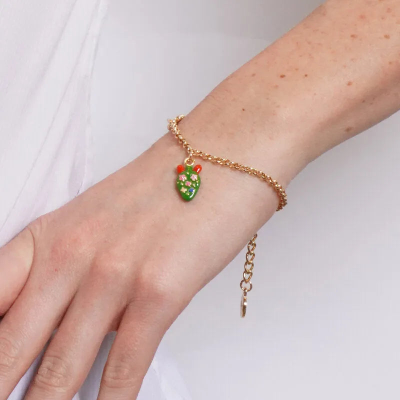 Bracciale in Metallo fico d'india con fiori e margherite