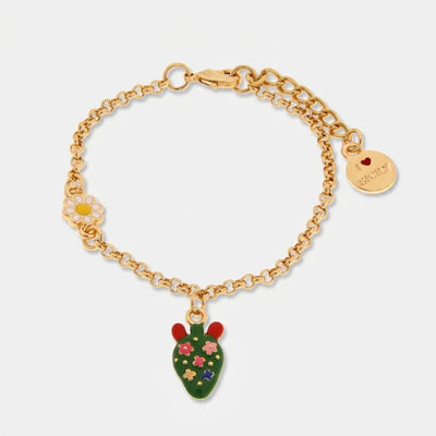 Bracciale in Metallo fico d'india con fiori e margherite
