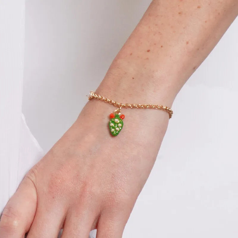 Bracciale in Metallo fico d'india con margherita