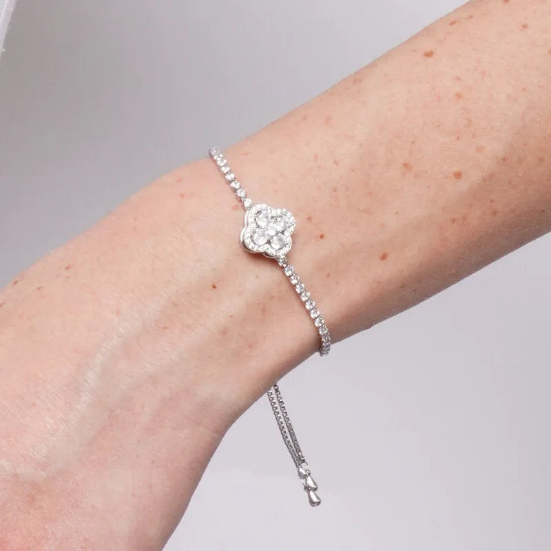 Bracciale in Metallo Quadrifoglio Argento