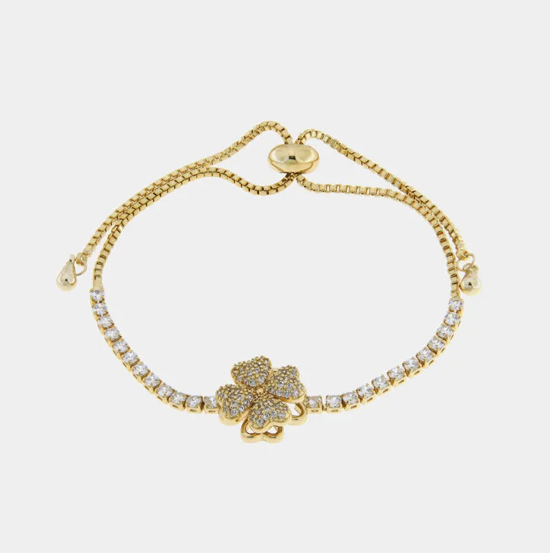 Bracciale in Metallo Quadrifoglio Oro
