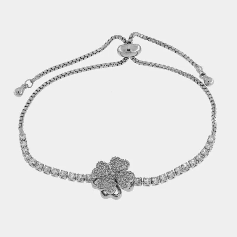 Bracciale in Metallo Quadrifoglio Argento Piccolo BYS - gioiello BySimon