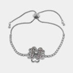 Bracciale in Metallo Quadrifoglio Cristalli Rosa BYS - gioiello BySimon