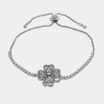 Bracciale in Metallo Quadrifoglio Cristalli Argento BYS - gioiello BySimon