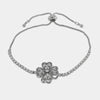 Bracciale in Metallo Quadrifoglio Cristalli Argento