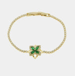 Bracciale in Metallo Quadrifoglio Cristallo Verde BYS - gioiello BySimon