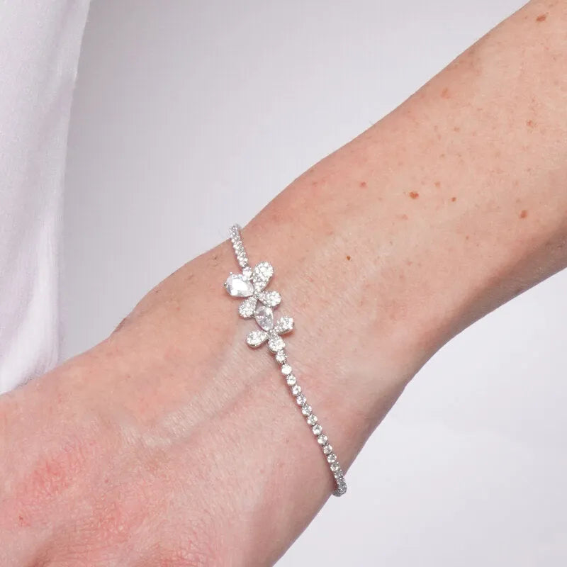 Bracciale in Metallo Farfalla Cristalli Bianchi BYS - gioiello BySimon