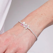 Bracciale in Metallo Farfalla Cristallo Rosa
