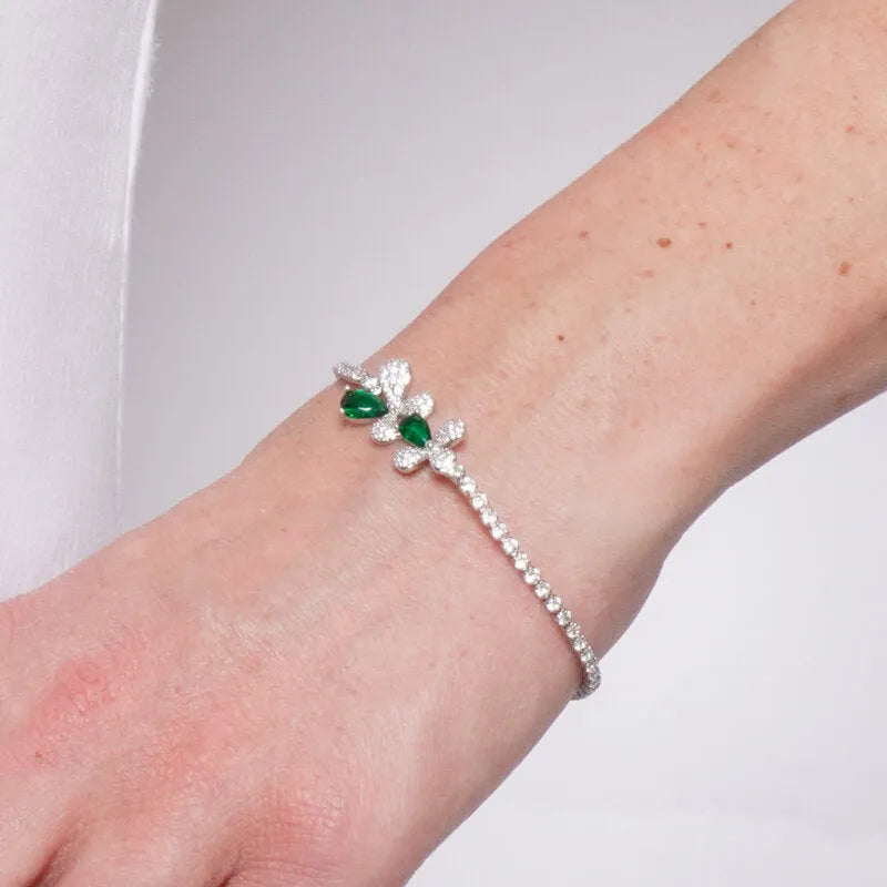 Bracciale in Metallo Farfalla Cristallo Verde BYS - gioiello BySimon
