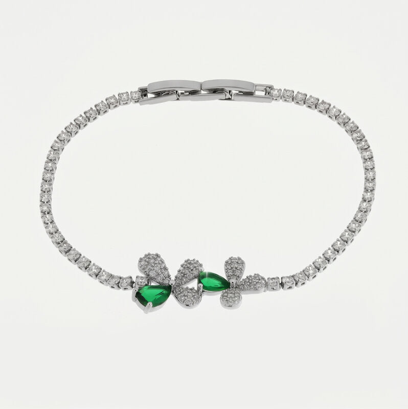 Bracciale in Metallo Farfalla Cristallo Verde BYS - gioiello BySimon