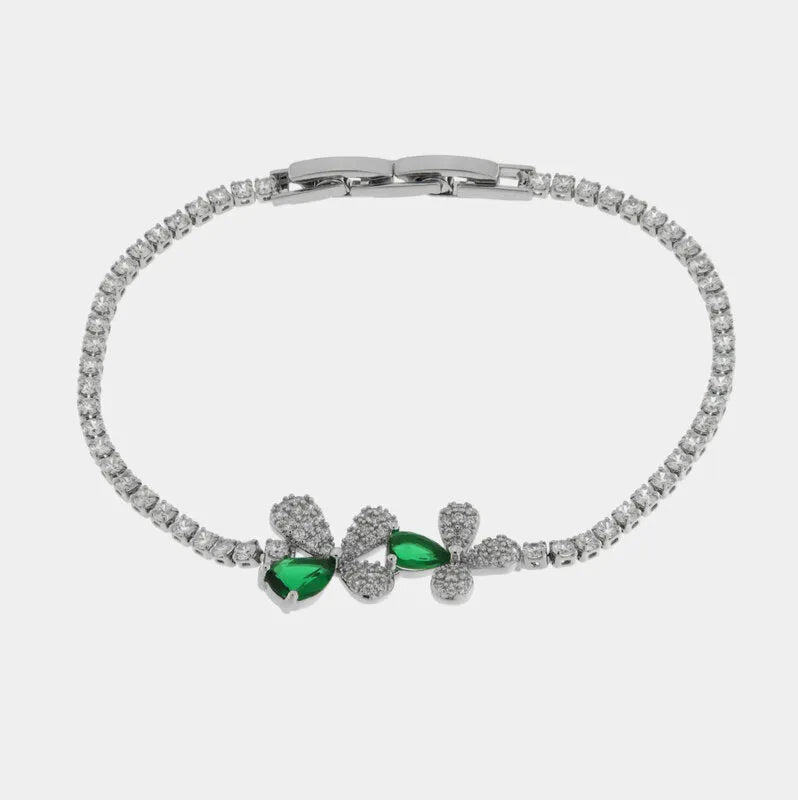 Bracciale in Metallo Farfalla Cristallo Verde BYS - gioiello BySimon