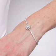 Bracciale in Metallo Cristallo Tondo Argento