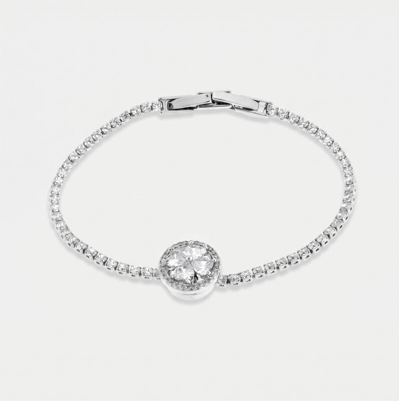 Bracciale in Metallo Cristallo Tondo Argento - BYSIMON gioielli