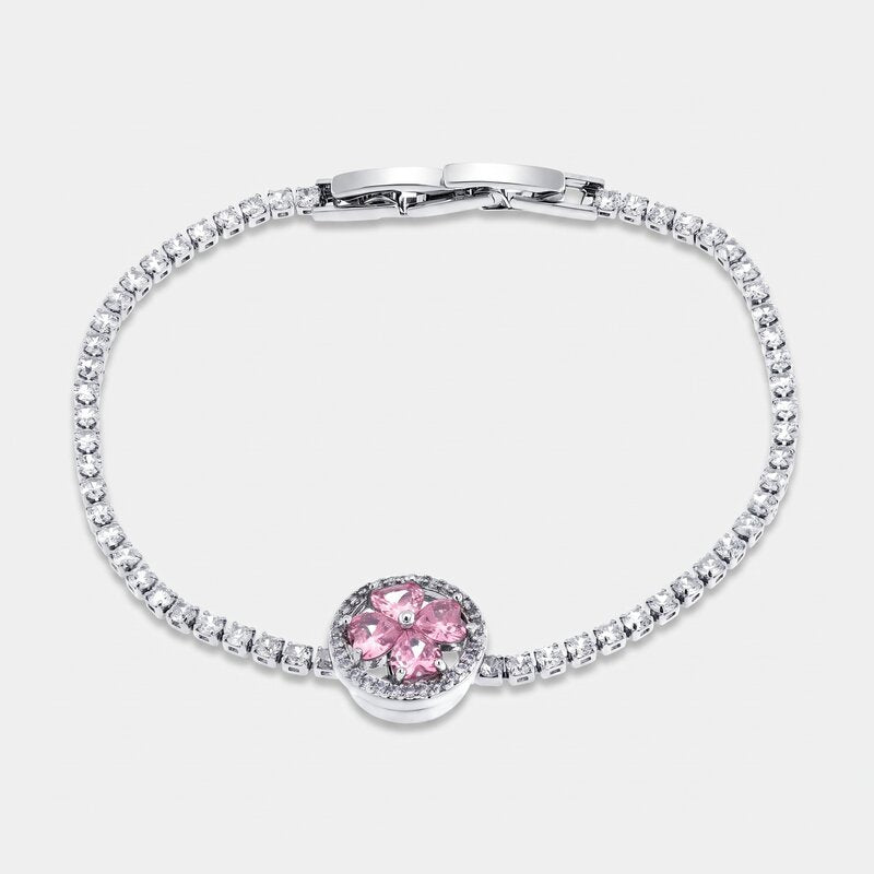 Bracciale in Metallo Cristallo Tondo Rosa BYS - gioiello BySimon