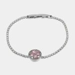 Bracciale in Metallo Cristallo Tondo Rosa BYS - gioiello BySimon